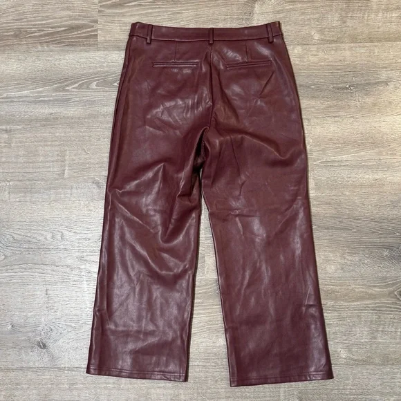 Avec Les Filles faux leather cropped pant wide leg XL - Picture 3 of 11